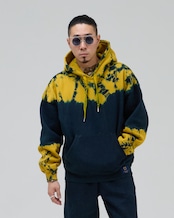 【数量限定 / セットアップ可】 裏起毛藍染めタイダイフーディー イナヅマ