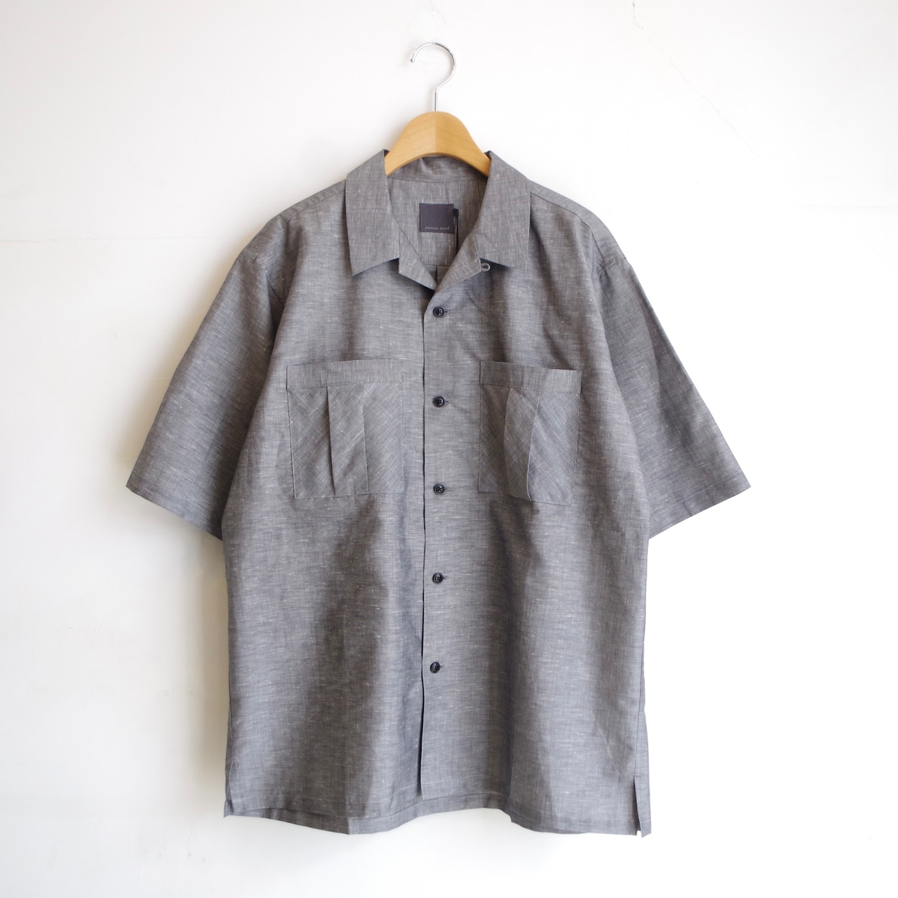 comm.arch.  Cotton Linen Open Collar S/S Shirt