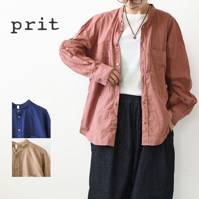 prit [プリット] 100/2甘ボイルスタンドカラーポケットシャツ [p80713] スタンドカラー・LADY'S [2026AW]