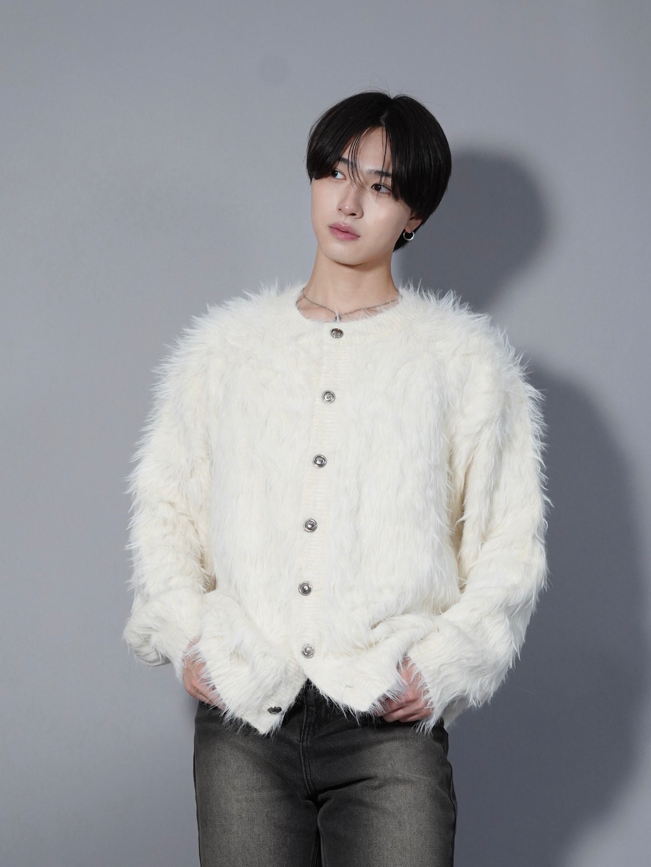 ALUDE】Feather glow shaggy cardigan（2color） | 【ALUDE】韓国 