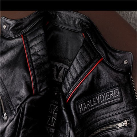ハーレーダビットソン ダブルライダースジャケット 牛革 L ベスト付き
