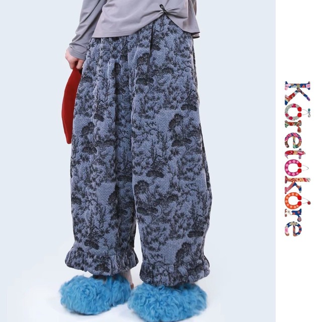Oriental Jacquard Wide Pants A1243