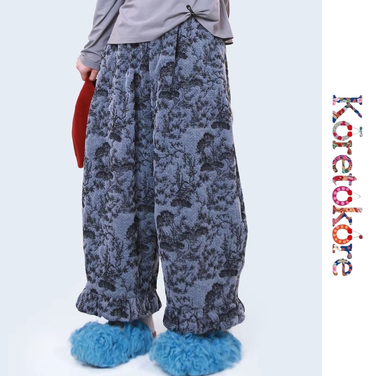 Oriental Jacquard Wide Pants A1243