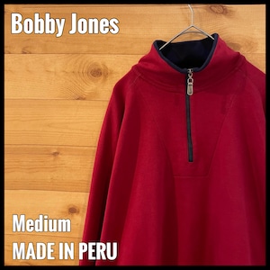 【Bobby Jones】ハーフジップ スウェット 無地 ゴルフ ボビージョーンズ ラグラン ペルヴィアンピマ M US古着