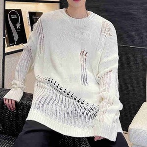 【TR2462】Openwork Sweater Shirt