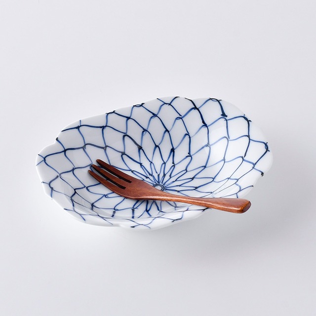 網目（青） 桔梗木甲皿