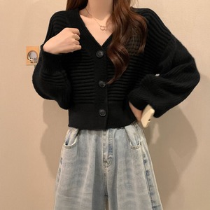 ショート丈 ニット カーディガン レディース 秋冬 韓国 きれいめ 大人 かわいい カジュアル おしゃれ 羽織り ライトアウター リブ編み ゆったり 伸縮性 大人可愛い 大人女子