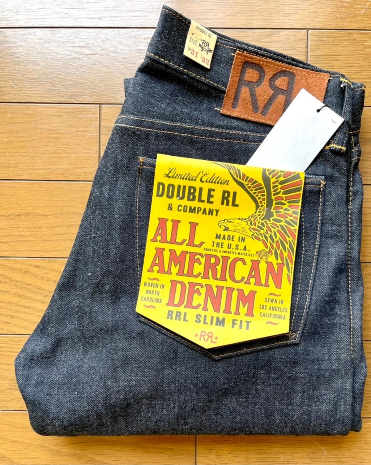 新品 RRL 限定品 アメリカ製 オールアメリカンデニム ホワイトオーク製 