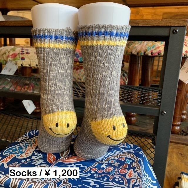 TOPANGA SOCKS　Lady's 　スマイルソックス　グレー