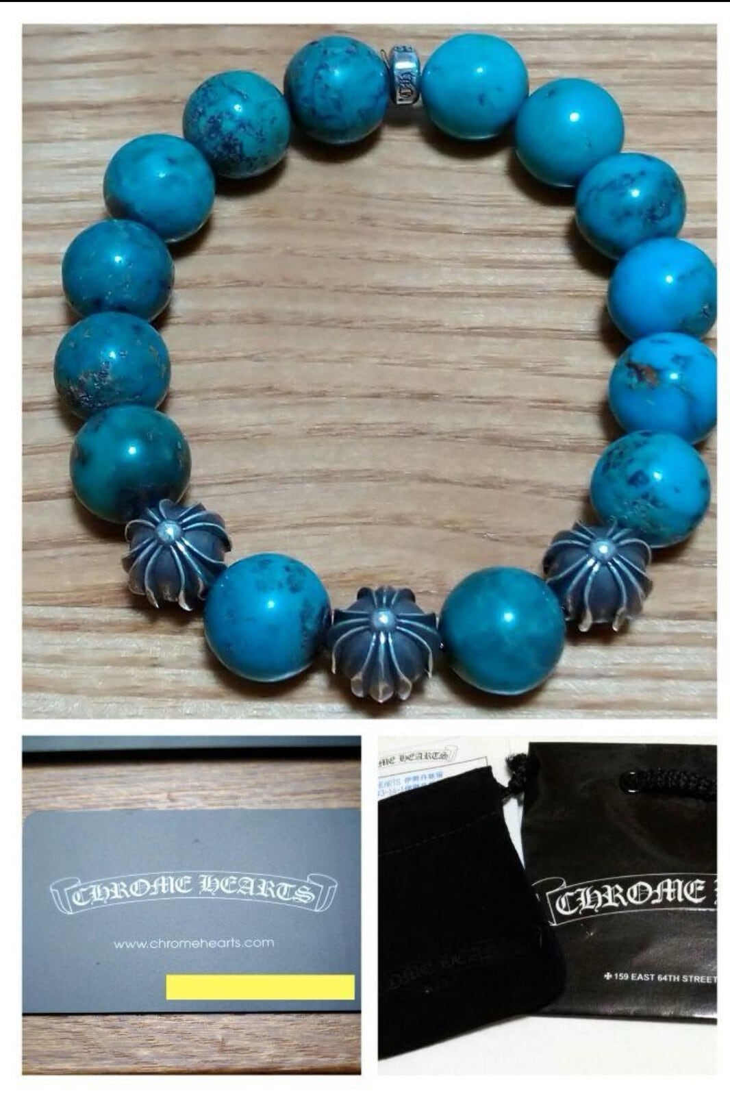 CHROME HEARTS クロムハーツ BEAD59 12mm ターコイズビーズ CHROME HEARTS クロムハーツ BEAD59 12mm ターコイズビーズ