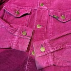 80s Lee コーデュロイ　トラッカージャケット　ワインレッド　短丈　