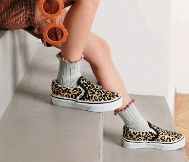 Collegien - Delphine - Chaussettes à côtes avec bord ondulé / Biscuit