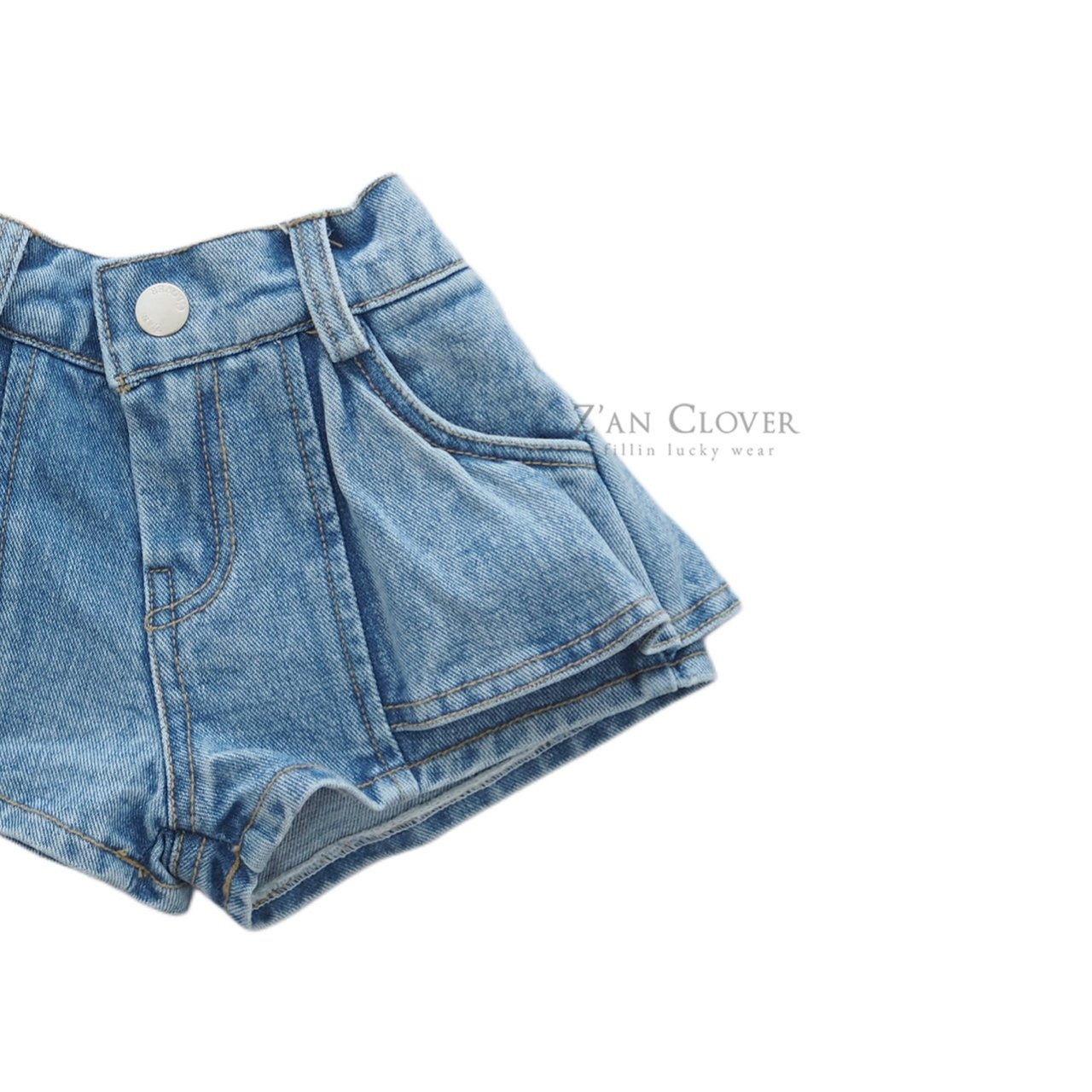 [Z’AN CLOVER] Denim flare shorts / [지안클로버] 데님플레어쇼츠