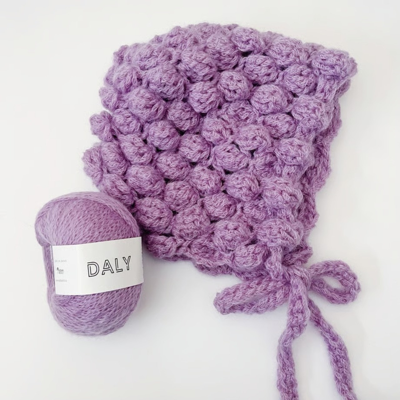 [Pattern] キッドモヘアのポコポコボンネットC