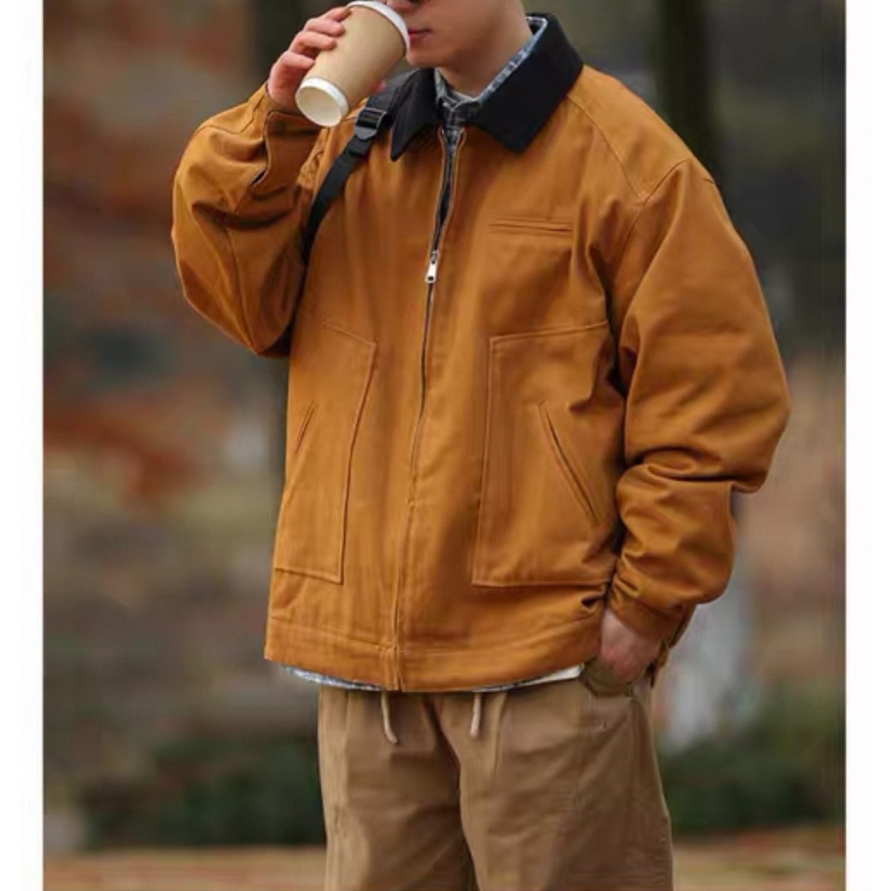 Corduroy collar work jacket 0433 - 7