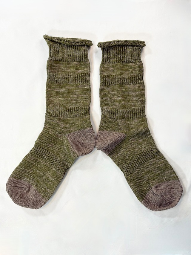 yahae・Organic Cotton"PLOOT"Socks・Olive