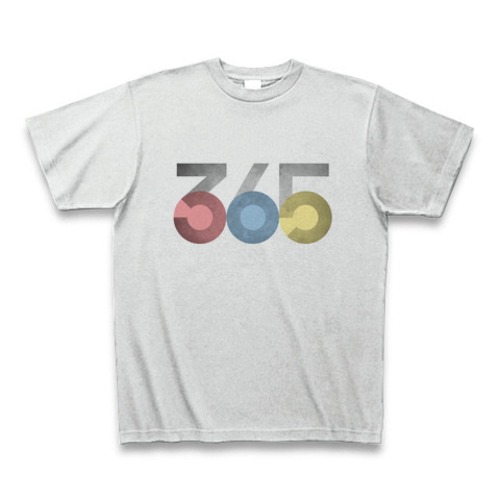 ポップな赤・青・黄365TシャツA（グランジテクスチャ）