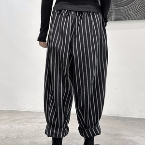 Black Striped Casual Pants / ブラック ストライプ カジュアル パンツ