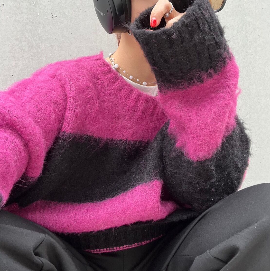 ボーダービッグニット_LN01933