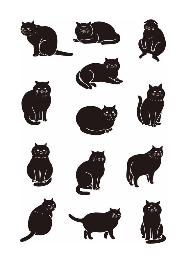 黒猫いろいろ2 ベクター Aiデータ イラスト ダウンロード販売 小さな小さな雑貨店 ぶさねこかん 黒猫いろいろ2 ベクター Aiデータ イラスト ダウンロード販売 小さな小さな雑貨店 ぶさねこかん
