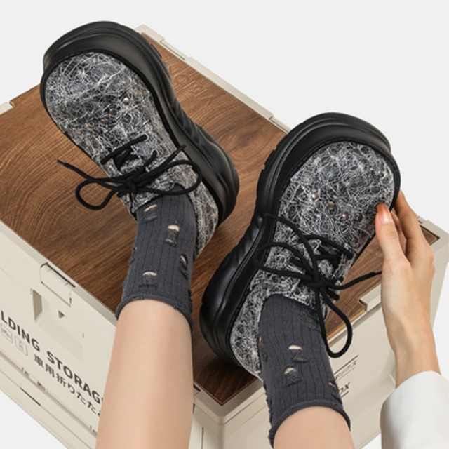 厚底プラットフォームソール ローカットレースアップスニーカー 1color SH0126