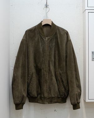 pig suede blouson / olive brown / ECLAIR zip / From EUROPE