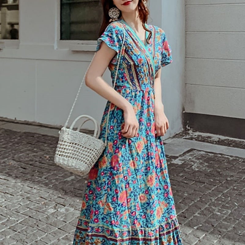 ボヘミアンフェアリービーチワンピース（レッド） | alegre