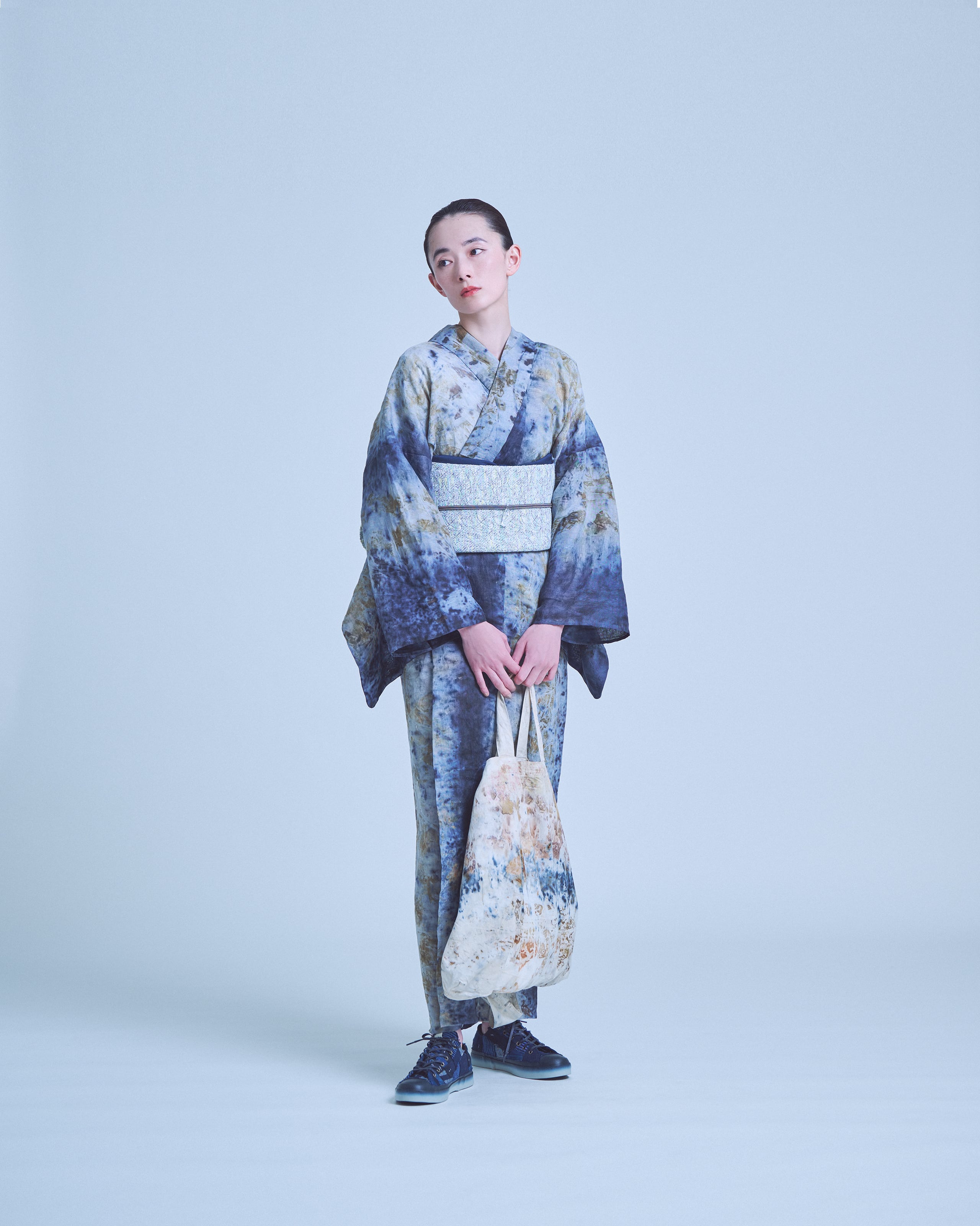 羽織 / 久留米絣 / layout stripe / navy | KIMONO ARCH