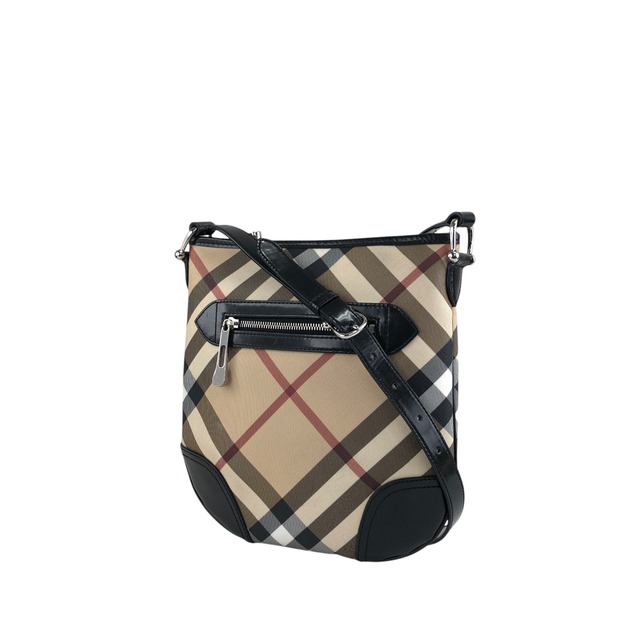 BURBERRY バーバリー メガチェック ショルダーバッグ ベージュ ブラック PVC エナメル vintage ヴィンテージ オールド xpjitp