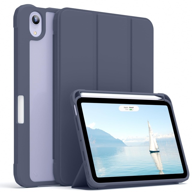 SZPSGC 対応iPad Mini 第7/6世代 ケース (2024/2021) 8.3インチ 超軽量 透明 保護カバー パープル