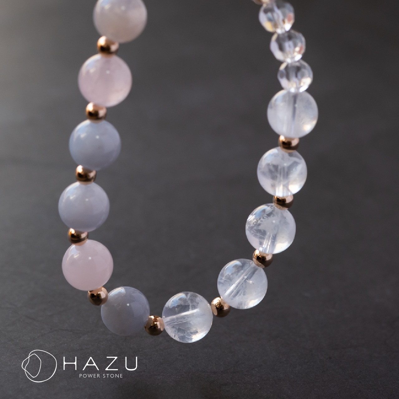 美しさと幸せのブルーローズ［ブルーローズクォーツ／セリサイトインクォーツ／水晶］