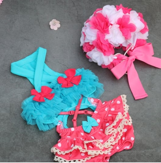 予約【HAPPYJJANGGU】Candy Cross Bikini Blue Pink Dot