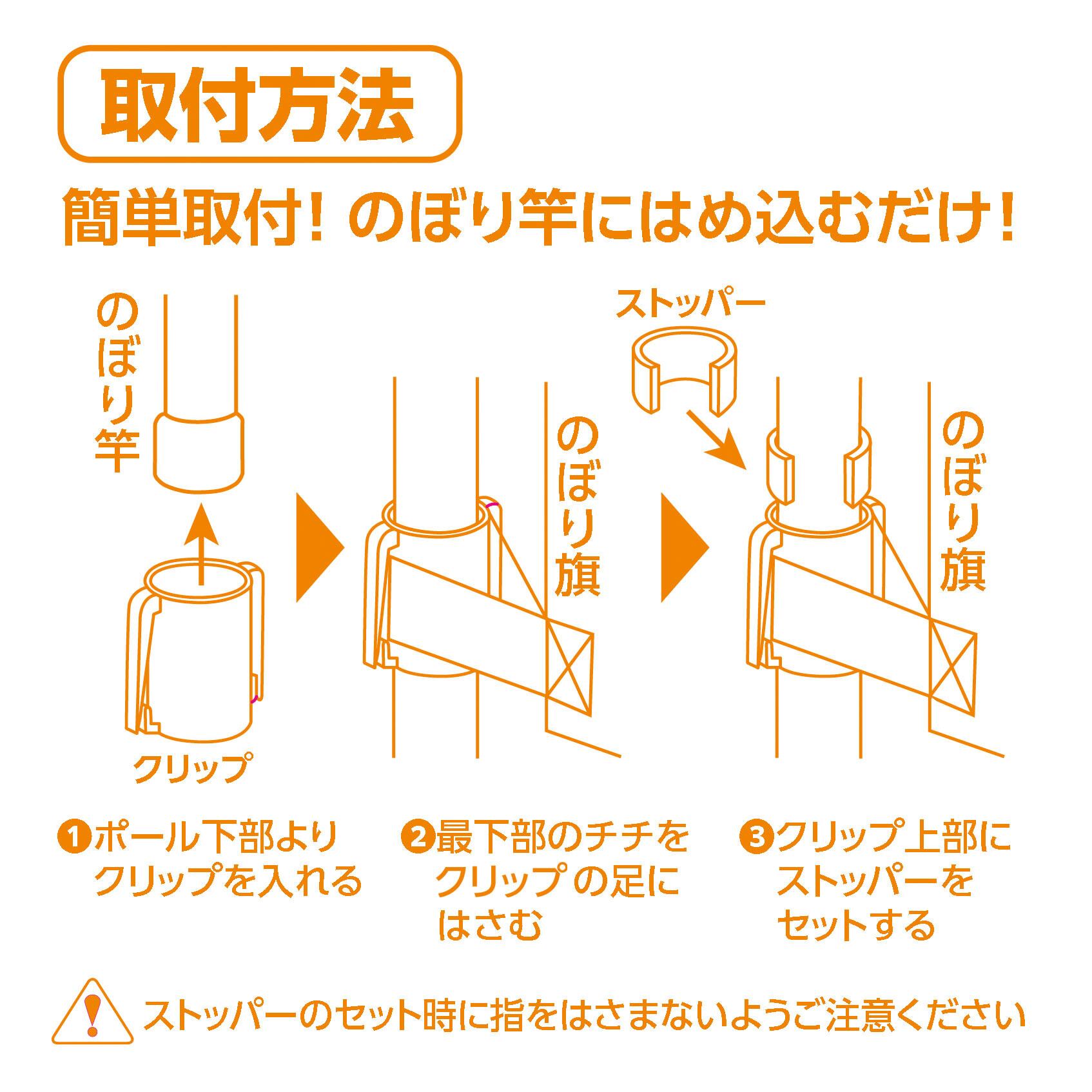 くるナビ（Ø25mm用）1組（白色）25型 のぼり旗の巻き上がり・絡みつき
