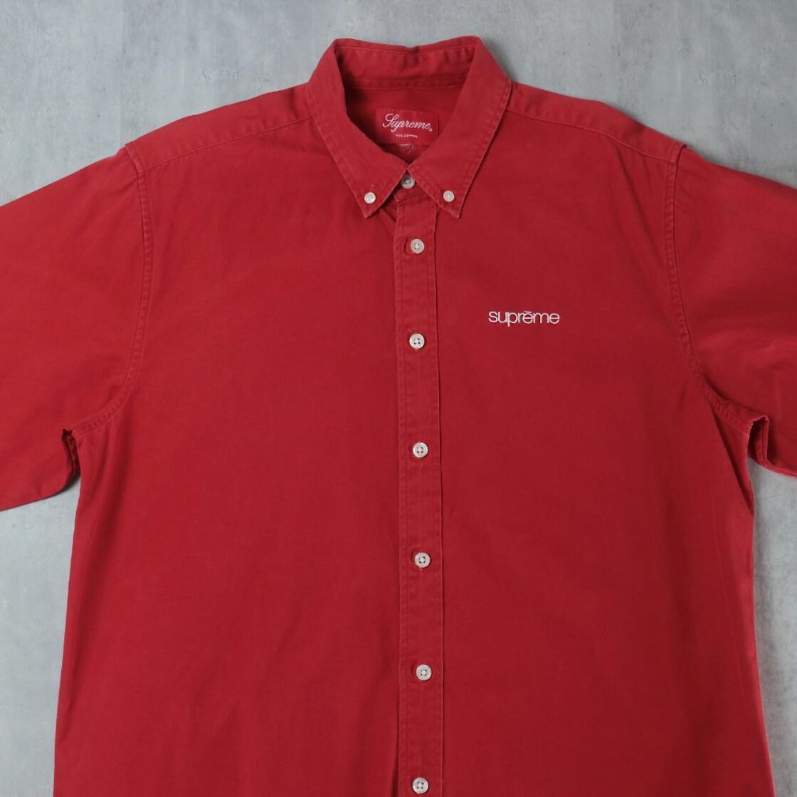 Supreme シュプリーム ボタンダウン Yシャツ 長袖 クラシックロゴ 刺繍 