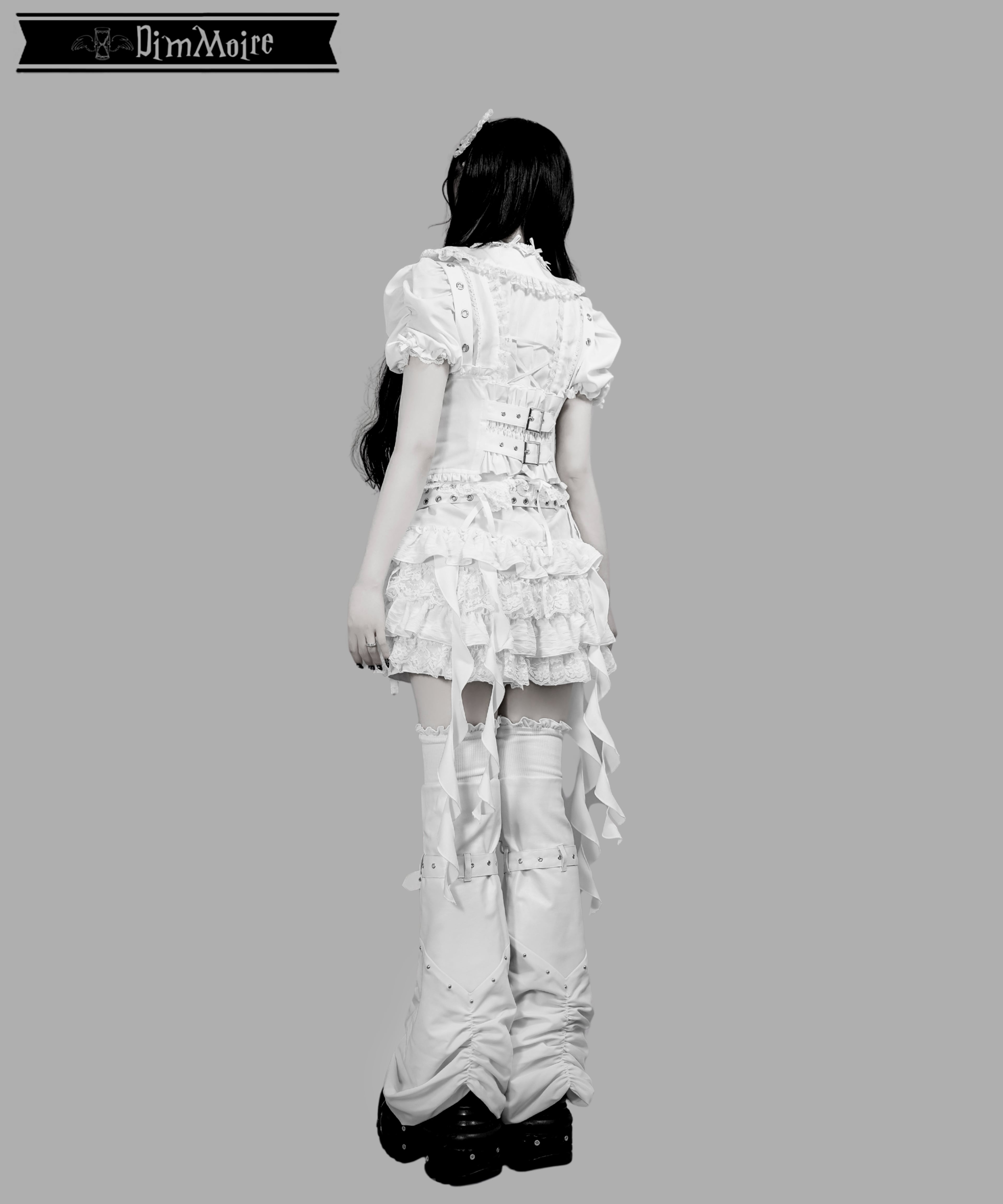 拘束編み上げニーハイウォーマー‎【White】 | DimMoire