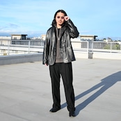 YASHIKI(ヤシキ)着回し抜群ハーフジップニット、普通に良いスラックスstyle2