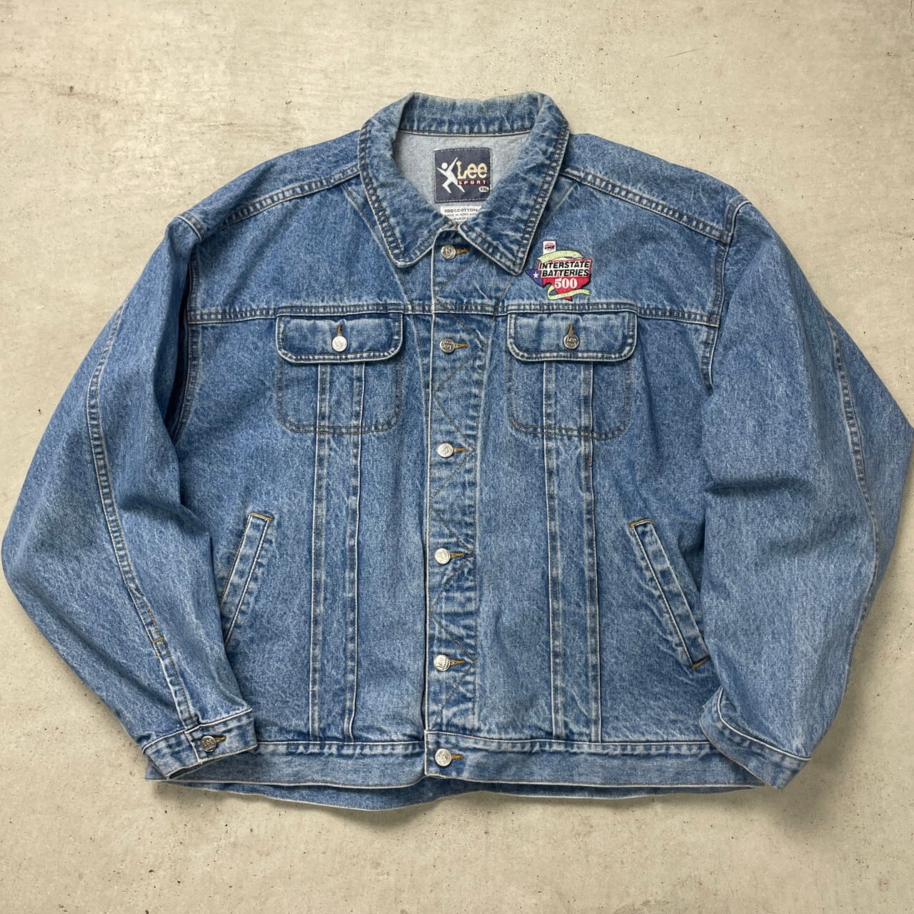 90年代 Lee SPORT リー スポーツ デニムジャケット 刺繍 メンズ2XL  