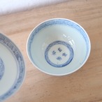 お花の染付の蓋物