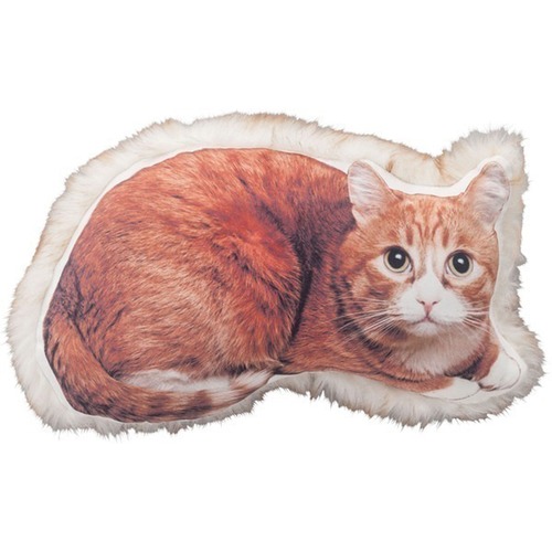 クッション ネコ TTC-401C ブラウン 猫 ねこ かわいい 膝置き ファー 起毛 ふわふわ ファブリック リビング ダイニング 寝室 癒し ショップ 店舗