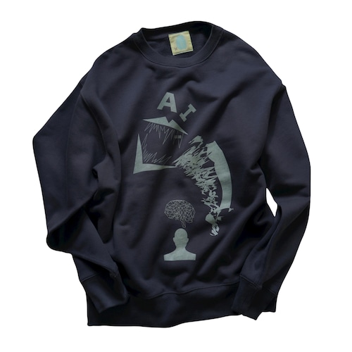 REPORT / AI 破壊 CREW NECK SWEAT CHARCOAL