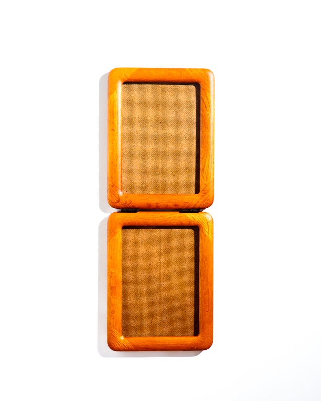 Oak wood 2panel photo frame, made in Taiwan