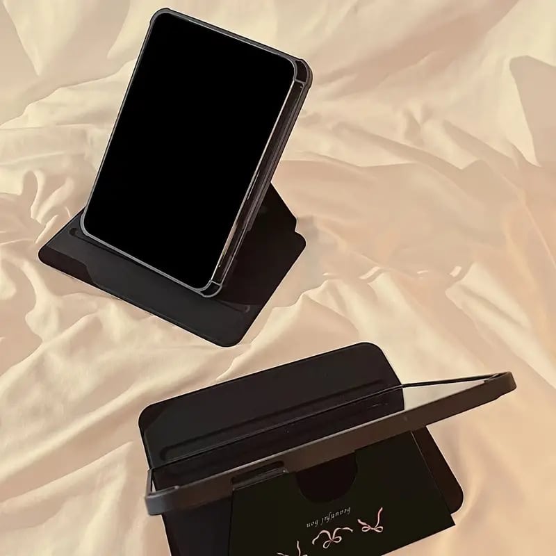 iPadカバー】ピンク×ブラックが大人可愛い◎リボン iPadケース 耐衝撃