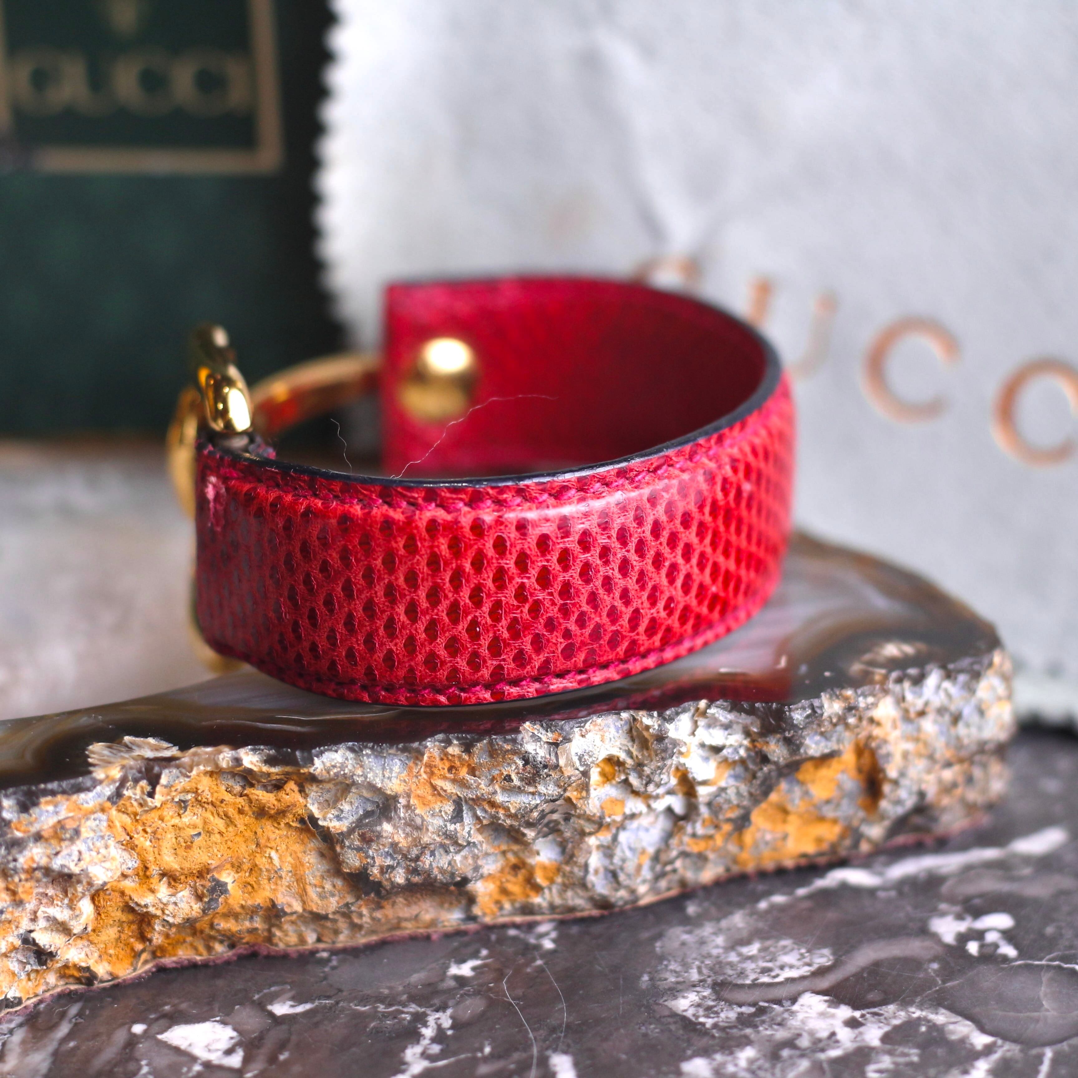 GUCCI HORSE BIT DESIGN METAL LEATHER BANGLE/グッチホースビット