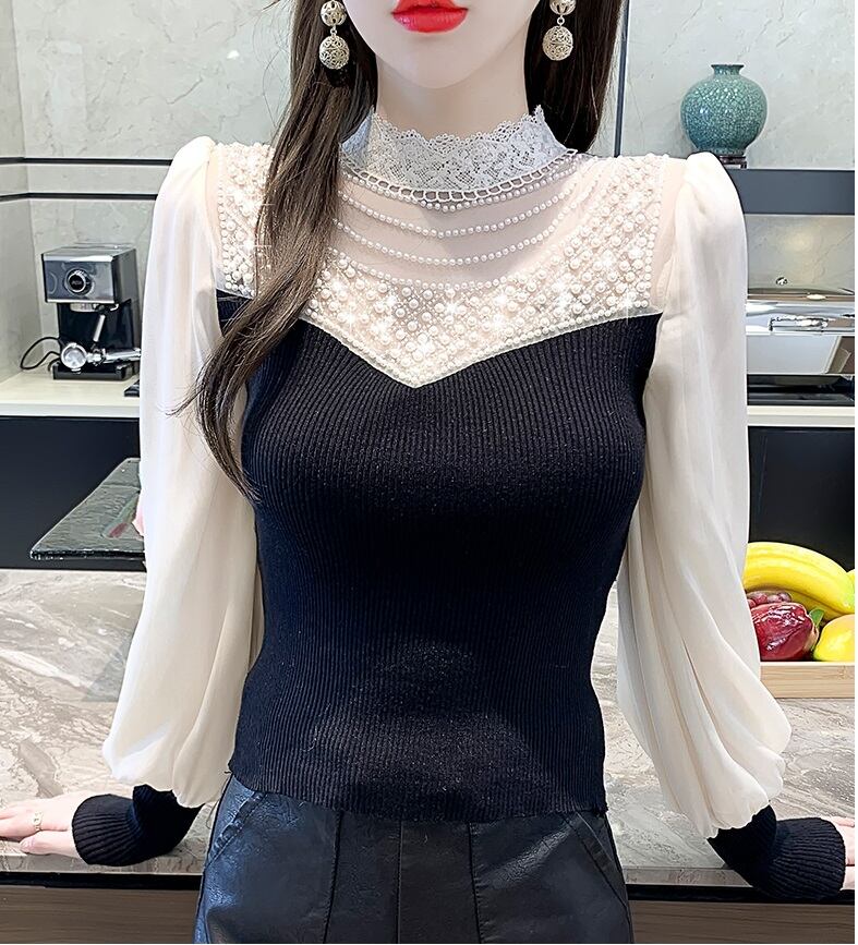 トップス シャツ カットソー トップス ミディアム丈 ミドル丈 長袖 ボリューム袖 パフスリーブ ハイネック スリム タイト 細身 裾イン レース シフォン リブ リブニット 透け感 プルオーバー ニット かわいい 大人可愛い きれいめ カジュアル おしゃれ お洒落 かっこいい レトロ キュート ガーリー エレガント 無地 春 秋 冬 10代 20代 30代 40代 レディース 学生 通学 デート お出かけ 休日 パーティー イベント ショッピング 普段使い S M L XL ジャスト ホワイト ブラック