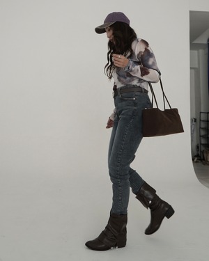 11月上旬ご予約Color-block stretch inner top／White