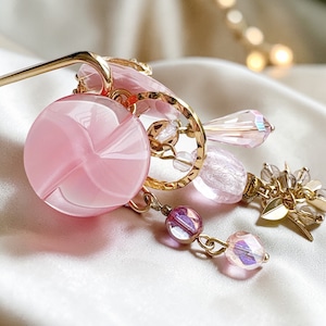 ヴィンテージボタンのポニーフック（桜ピンク）No.007 | Botonique