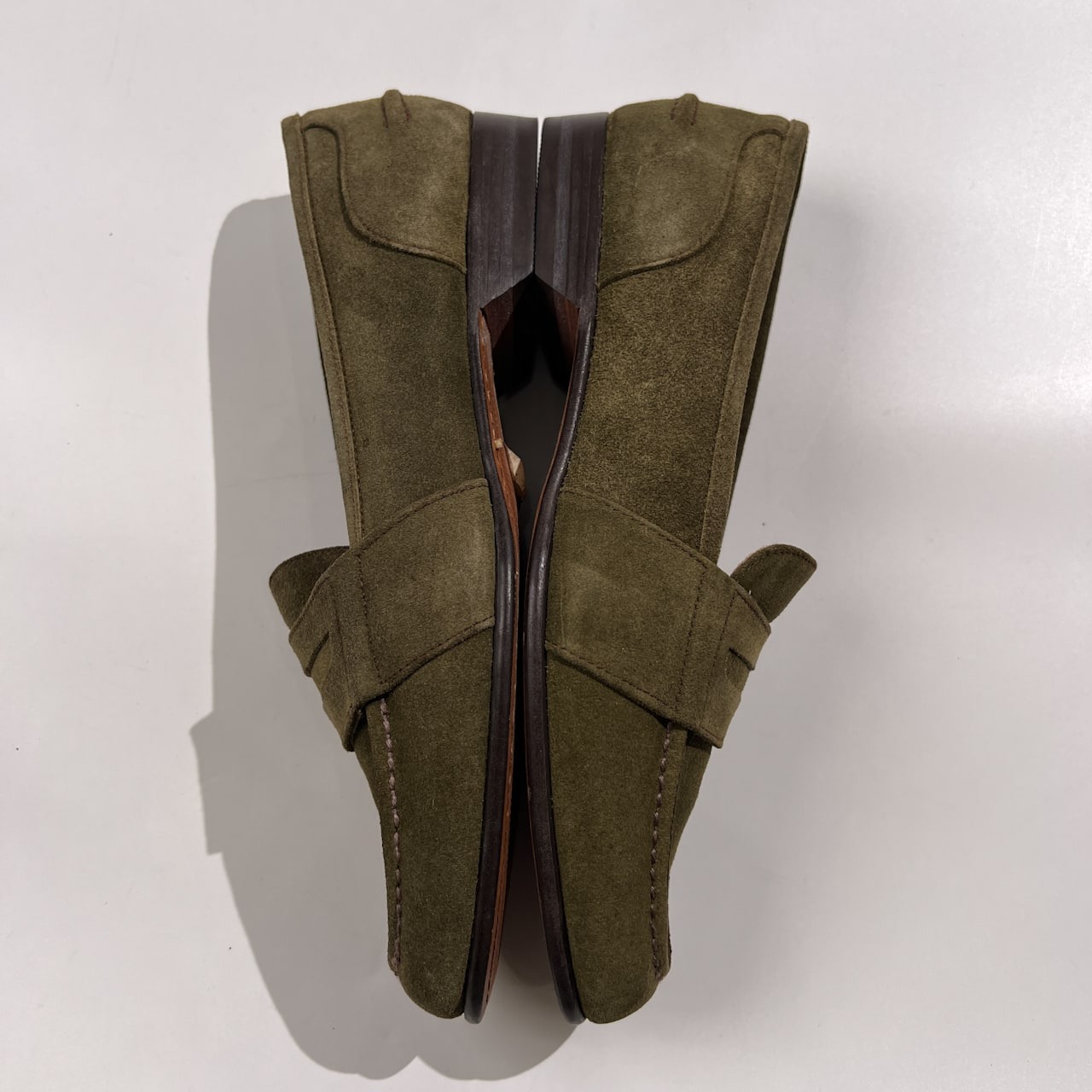 ATELIER RICCO アトリエ リコ スエード 羊革 本革 レザー ローファー 8 1/2 /26.5/グリーン系/革靴/シューズ