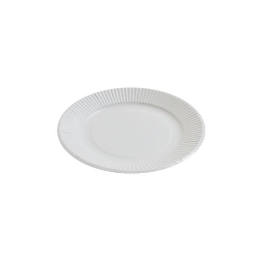 【食品容器】【紙コップ 紙カップ】FR-6840 ペーパープレート丸型 白【1030020052】