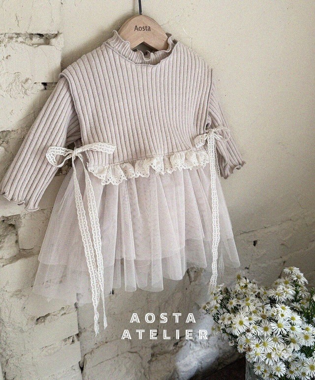 即納 beige 70.80cm - camellia frill vest [ Aosta ]