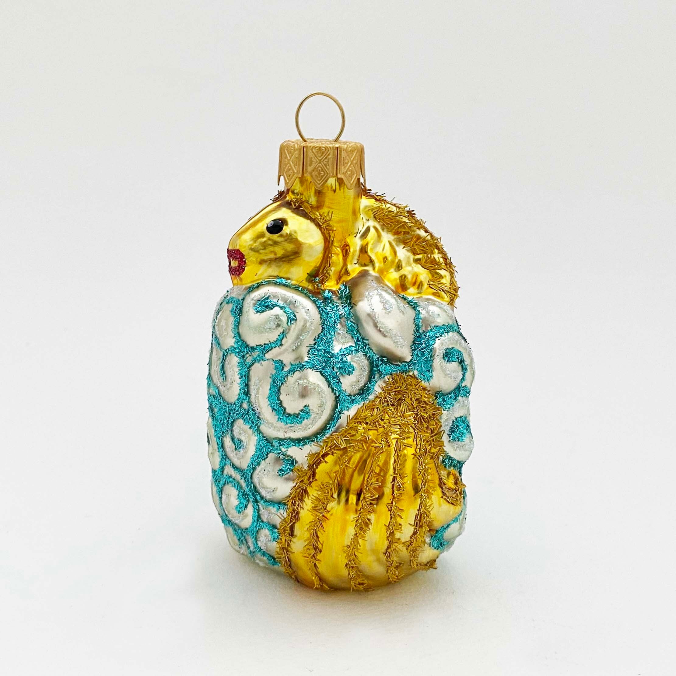 ウクライナ製 ガラスオーナメント（金の魚）